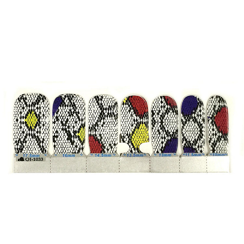 Wrapables Decorative Nail Wraps Nail Stickers Nail Decal, Rainbow Snake Skin Image