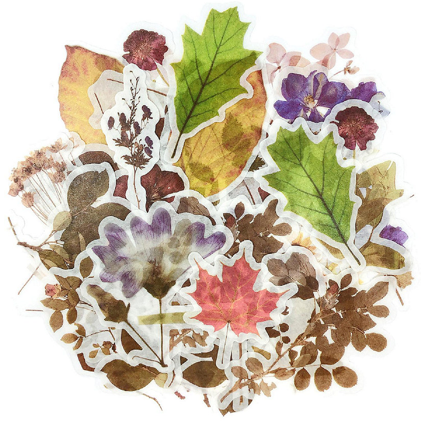 Wrapables Decorative Scrapbooking Washi Stickers (60 pcs), Posies Image