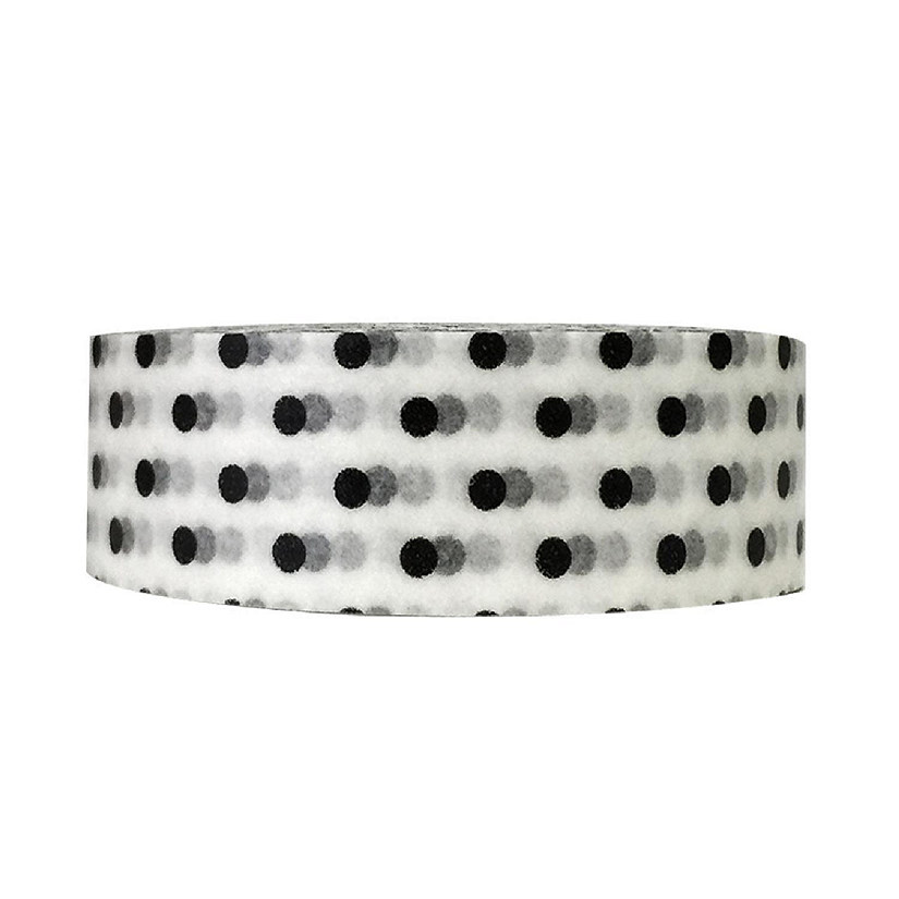 Wrapables Decorative Washi Masking Tape, Black and White Dots Image