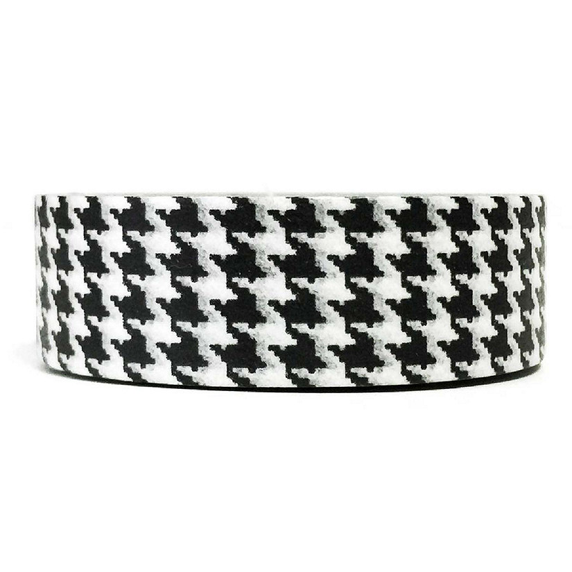 Wrapables Decorative Washi Masking Tape, Black Dogstooth Image