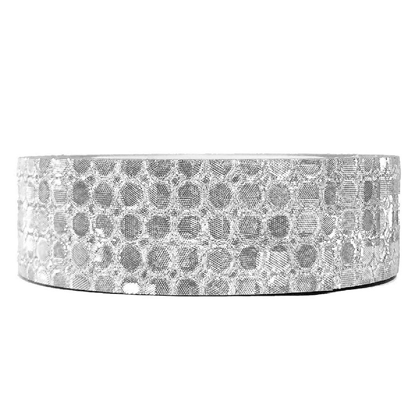 Wrapables Decorative Washi Masking Tape, Glitz Silver Dots Image