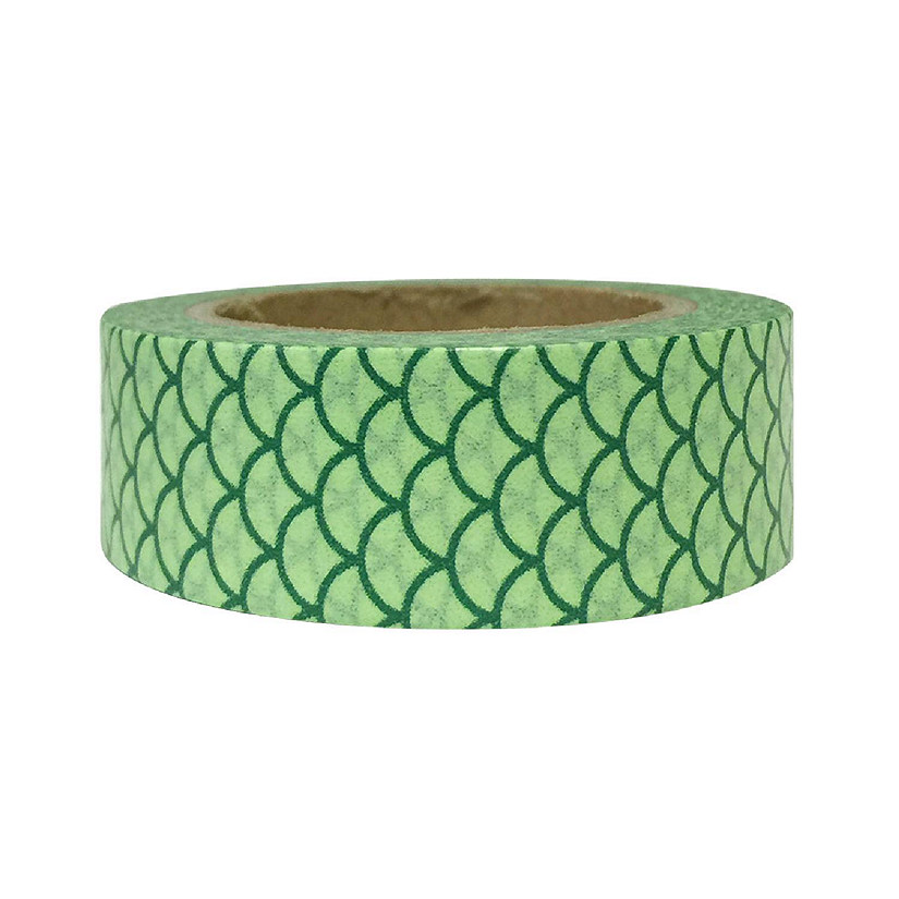 Wrapables Decorative Washi Masking Tape, Green Scales Image