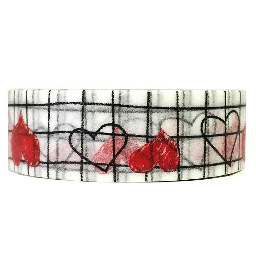 Wrapables Decorative Washi Masking Tape, Heart Scribbles Image