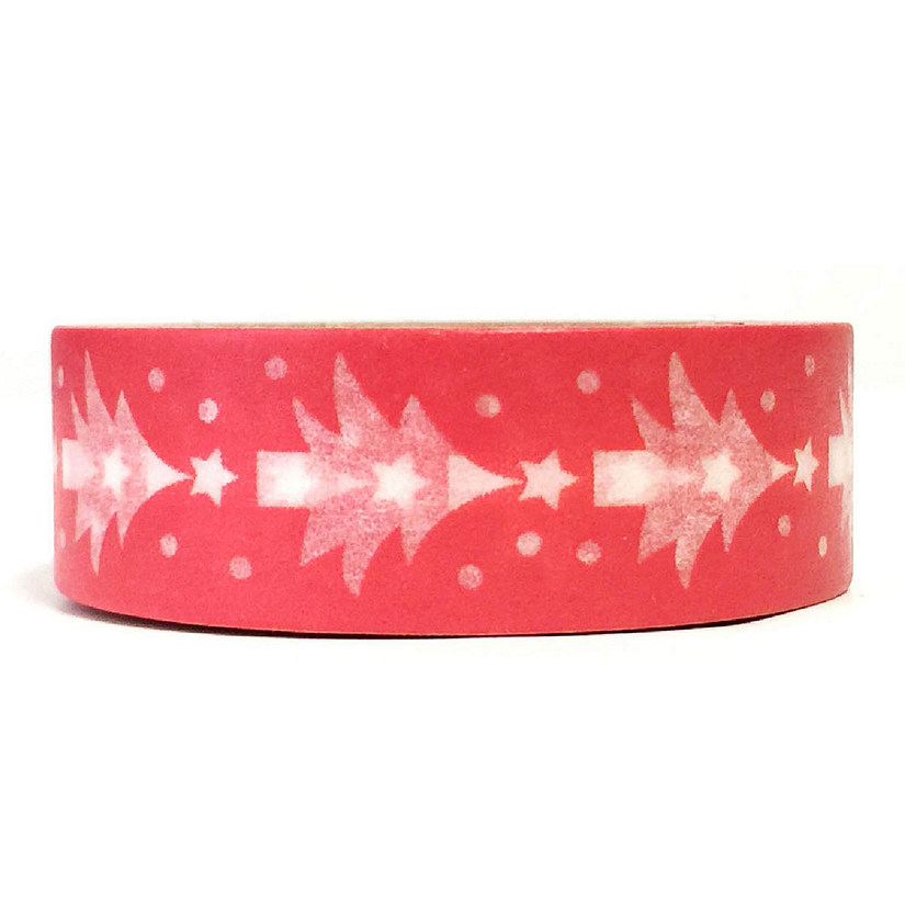 Wrapables Decorative Washi Masking Tape, Holiday Tree Red Image