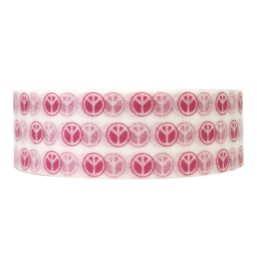 Wrapables Decorative Washi Masking Tape, Peace Red Image