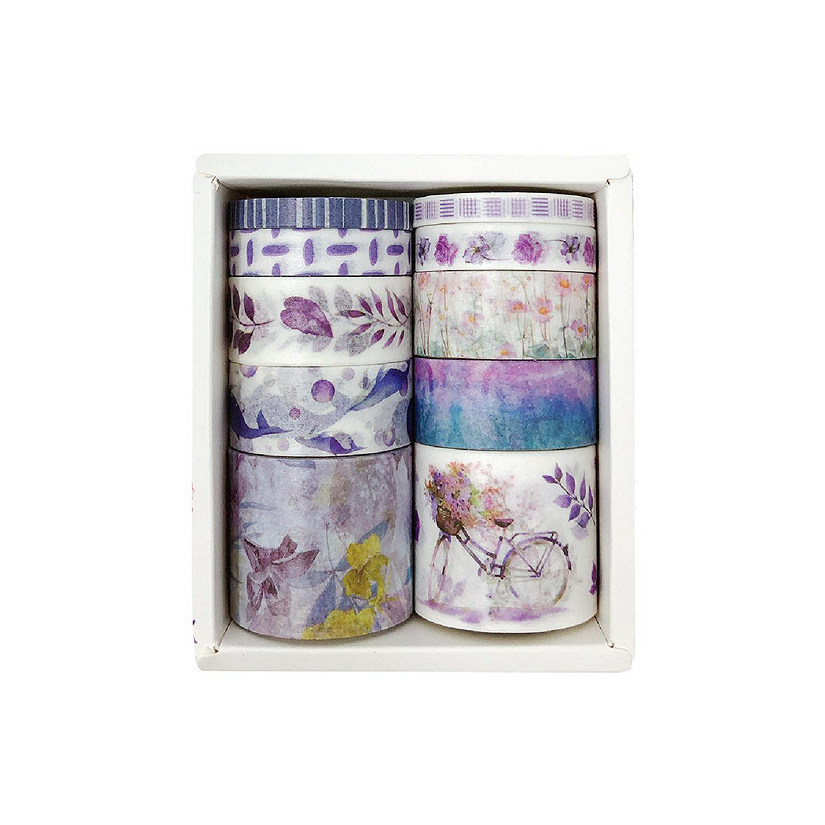 Wrapables Decorative Washi Tape Box Set (10 Rolls), Purple Tones Image
