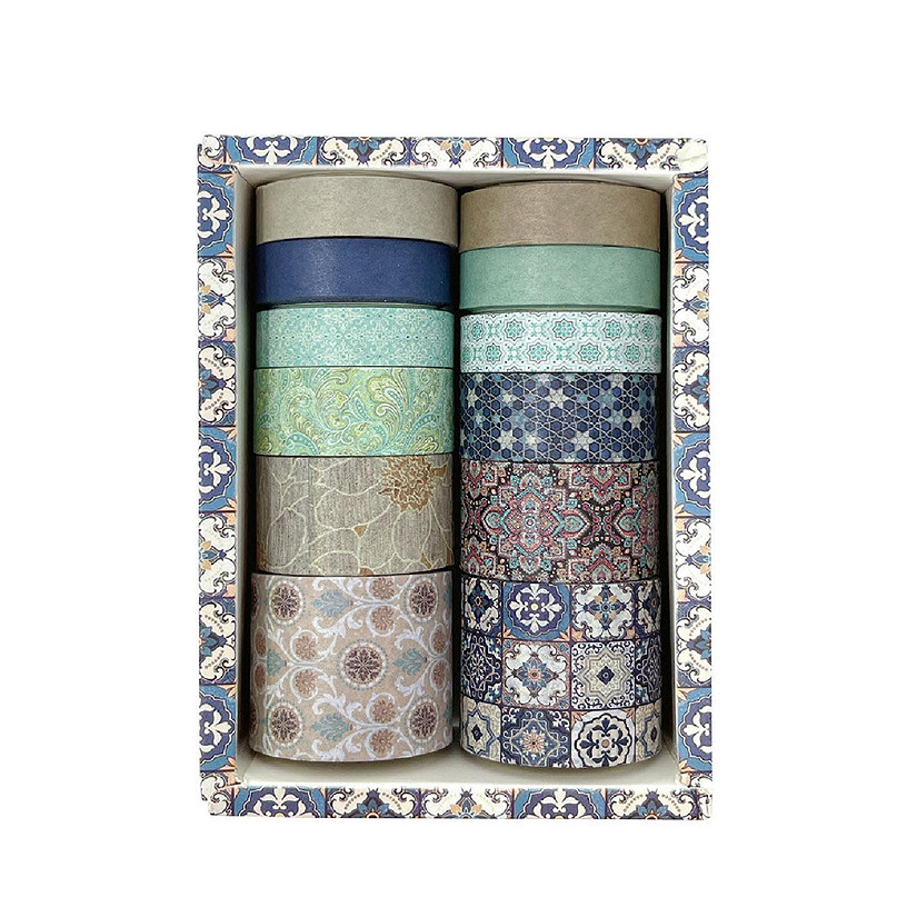 Wrapables Decorative Washi Tape Box Set (12 Rolls), Mosaic Image