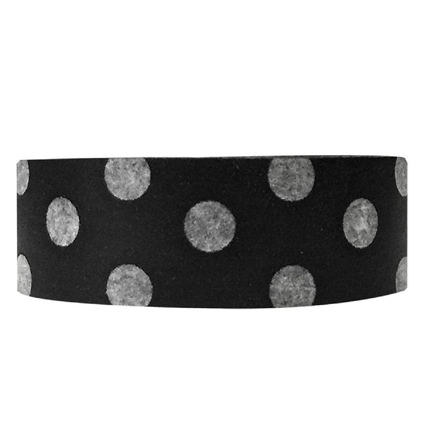 Wrapables Dotted Washi Masking Tape, Large Black Dots Image