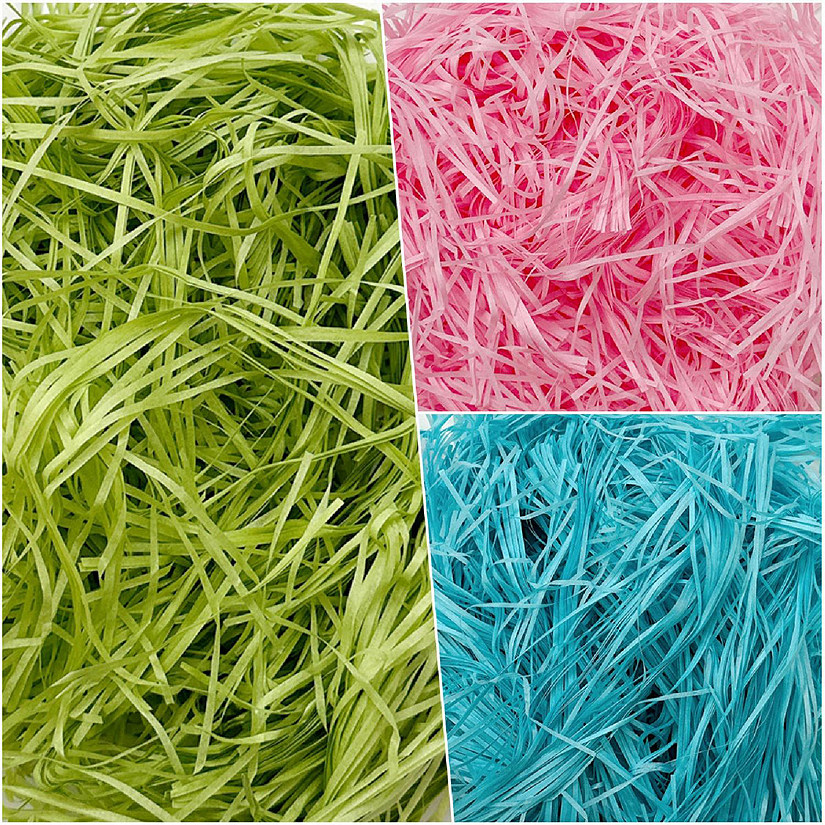 Wrapables Easter Grass Package Filler, Shredded Paper for Gift Wrapping, Basket Filling, Packing (Set of 3) Image