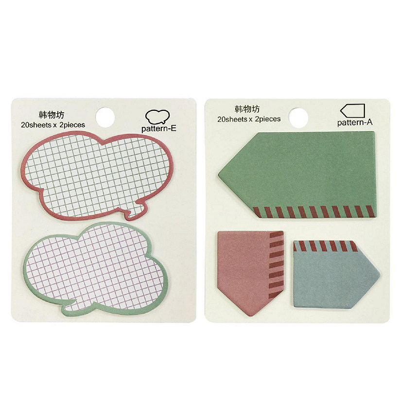 Wrapables Exclamation Bubble Memo Sticky Notes (Set of 2), Arrows and Grid Image