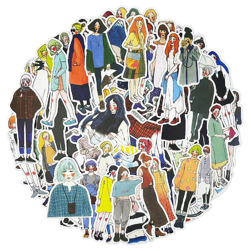 Wrapables Fashion Women People Vinyl Stickers for Water Bottles, Laptops 170pcs, Cosmo Women Image