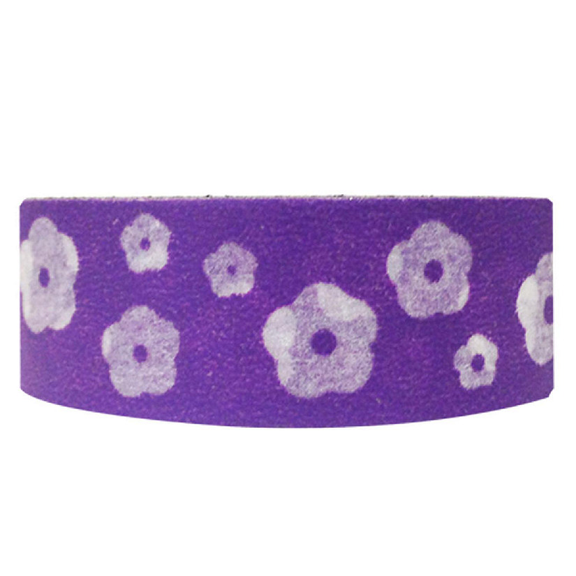 Wrapables Floral & Nature Washi Masking Tape, Purple Happy Flowers Image