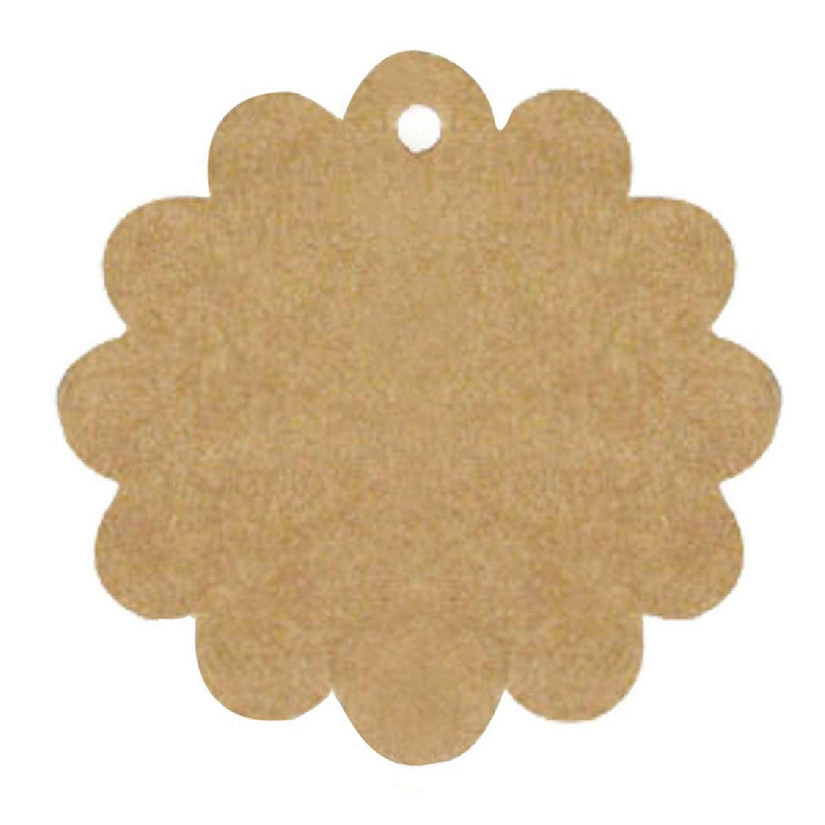 Wrapables Flower Gift Tags/Kraft Hang Tags with Free Cut Strings, (20pcs) Image