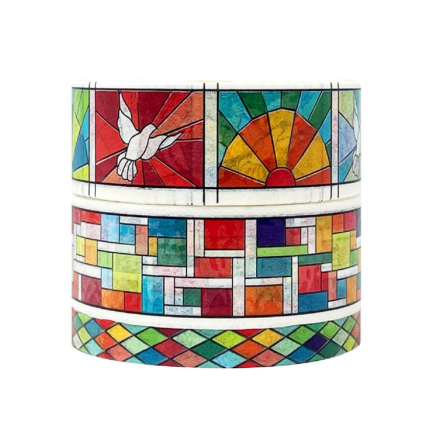 Wrapables Geometric Washi Masking Tape Set (3 Rolls) Image