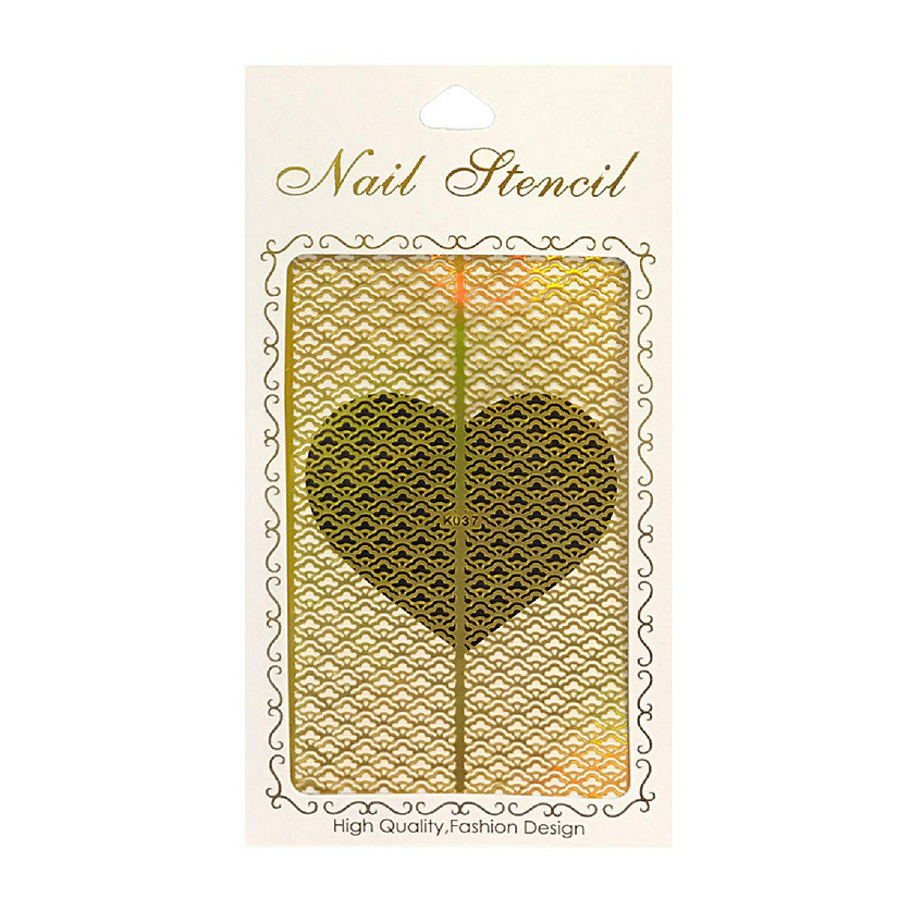 Wrapables Gold Nail Art Guide Large Nail Stencil Sheet - Sunrise Image