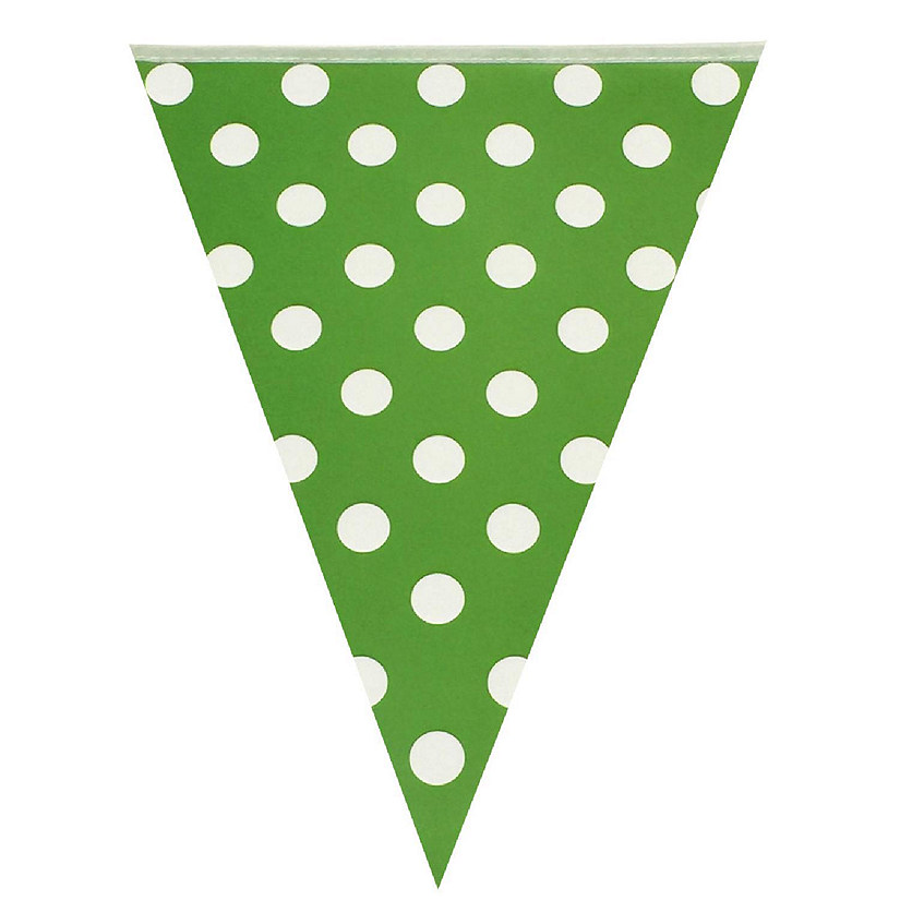 Wrapables Green Polka Dots Triangle Pennant Banner Party Decorations Image