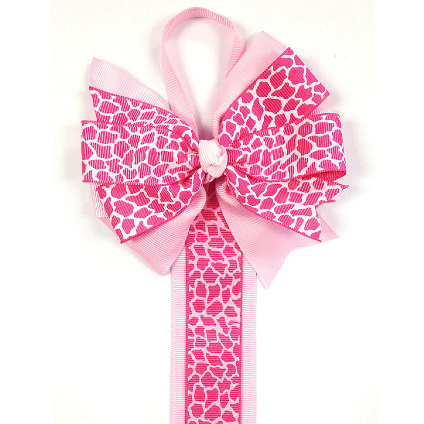 Wrapables Hair Clip and Hair Bow Holder, Pink Leopard Image