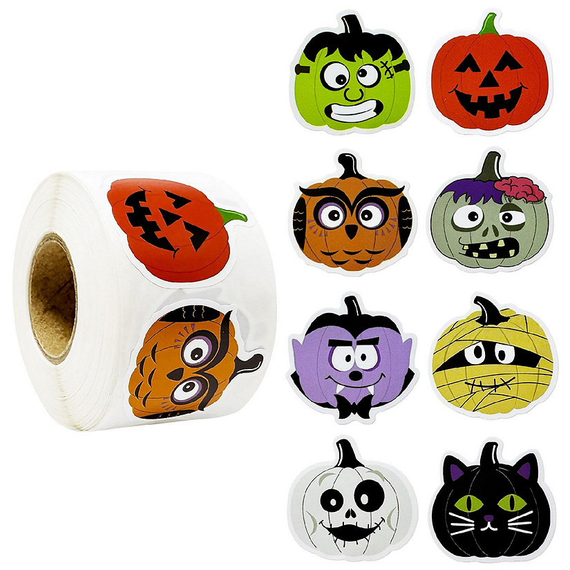 Wrapables Halloween Sticker Roll (500pcs), Assorted Image