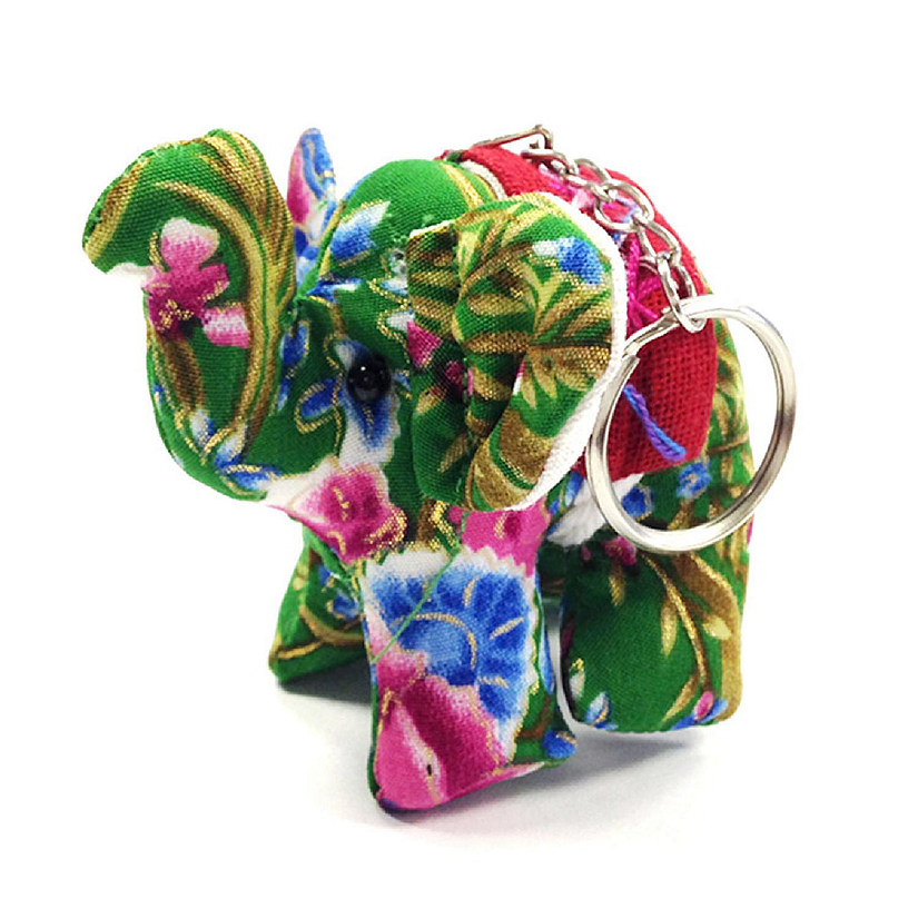 Wrapables&amp;#174; Handmade Thai Elephant Keychain, Green Image