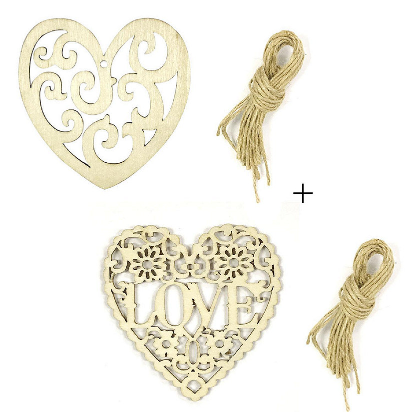 Wrapables Heart Wooden Hanging Ornaments (Set of 20) Image