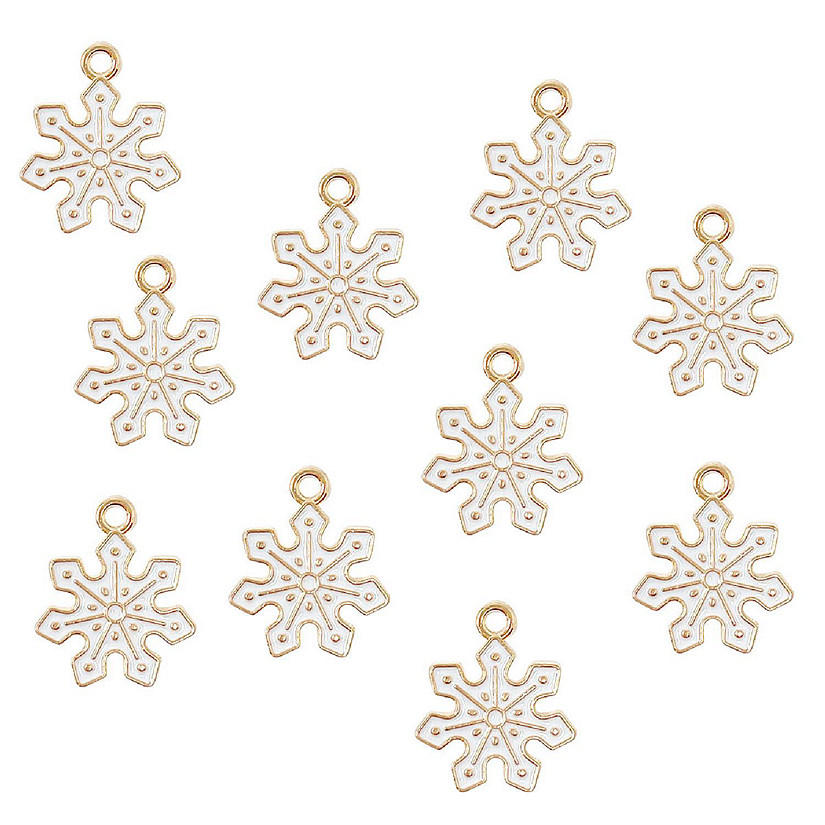 Wrapables Holiday Jewelry Making Pendant Charms (Set of 10), Snowflakes Image