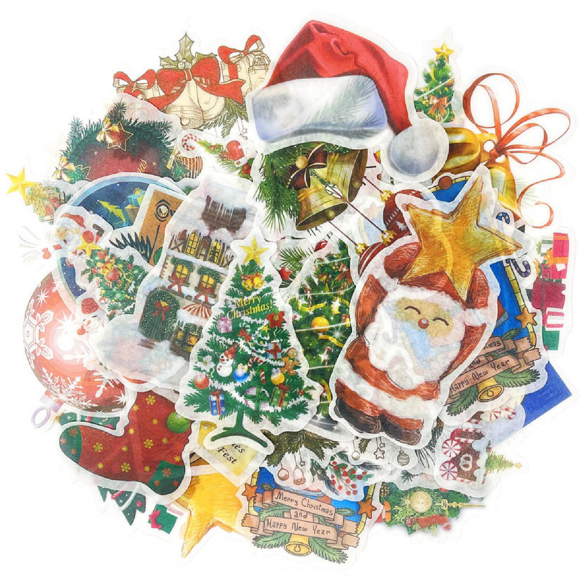 Wrapables Holiday Scrapbooking Washi Stickers (60 pcs), Christmas Trees & Decor Image