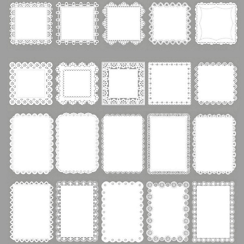 Wrapables Hollow Lace Paper For Arts & Crafts, Scrapbooking, Stationery, Photo Albums (Set Of 2), Square Floral Image