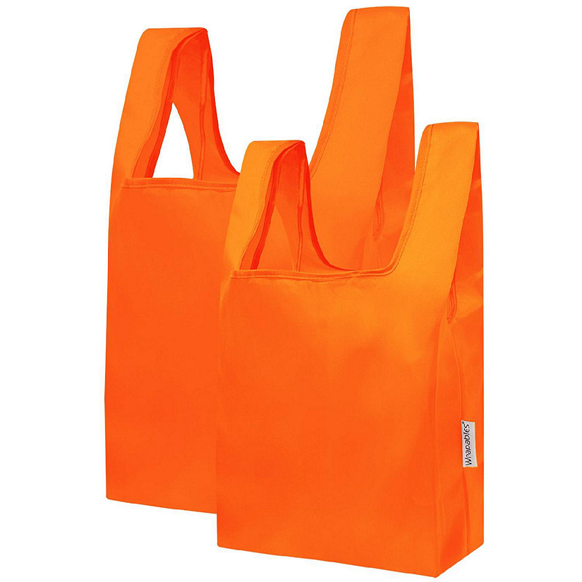 Wrapables JoliBag Collection Reusable Shopping Bag (Set 2), Orange Image