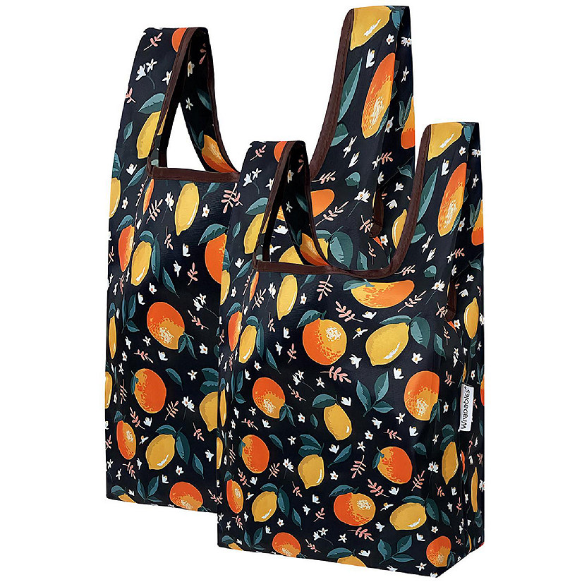 Wrapables JoliBag Nylon Reusable Grocery Bag, 2 Pack, Citrus Image