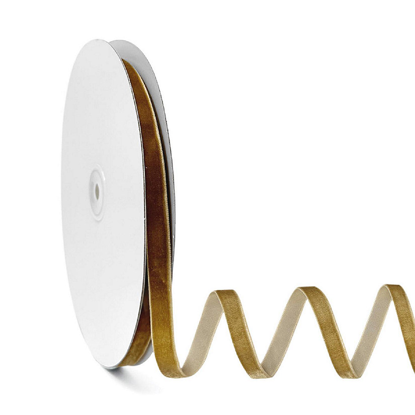 Wrapables Khaki 3/8 Inch Velvet Ribbon (25 Yards) Image
