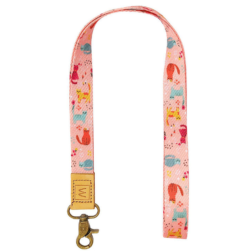 Wrapables Lanyard Keychain and ID Badge Holder, Pink Kitty Image