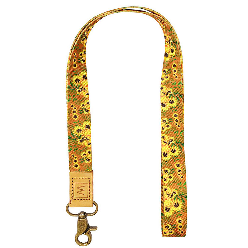 Wrapables Lanyard Keychain and ID Badge Holder, Sunflowers Tan Image