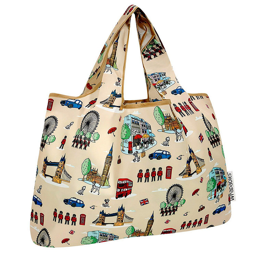 Wrapables Large Nylon Reusable Shopping Bag, Britain Image