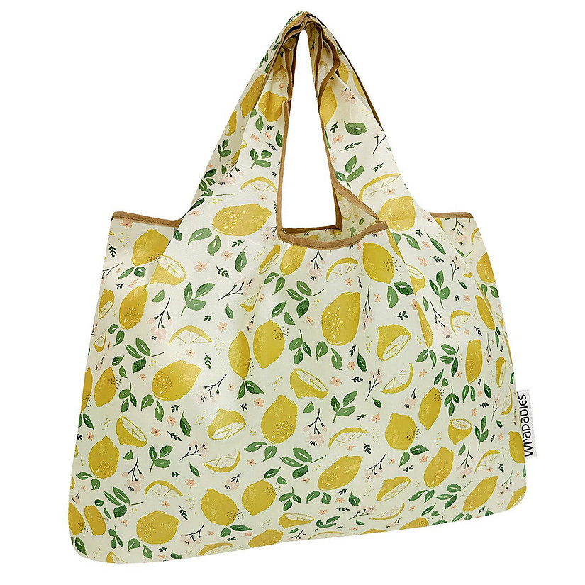 Wrapables Large Nylon Reusable Shopping Bag, Lemons Image