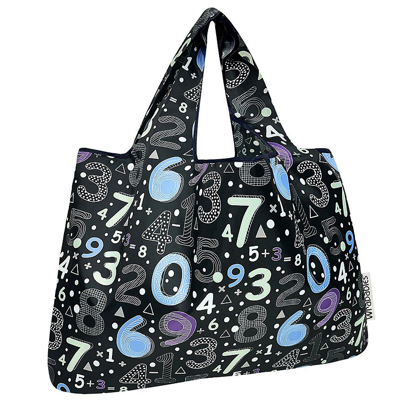 Wrapables Large Nylon Reusable Shopping Bag, Numbers Image