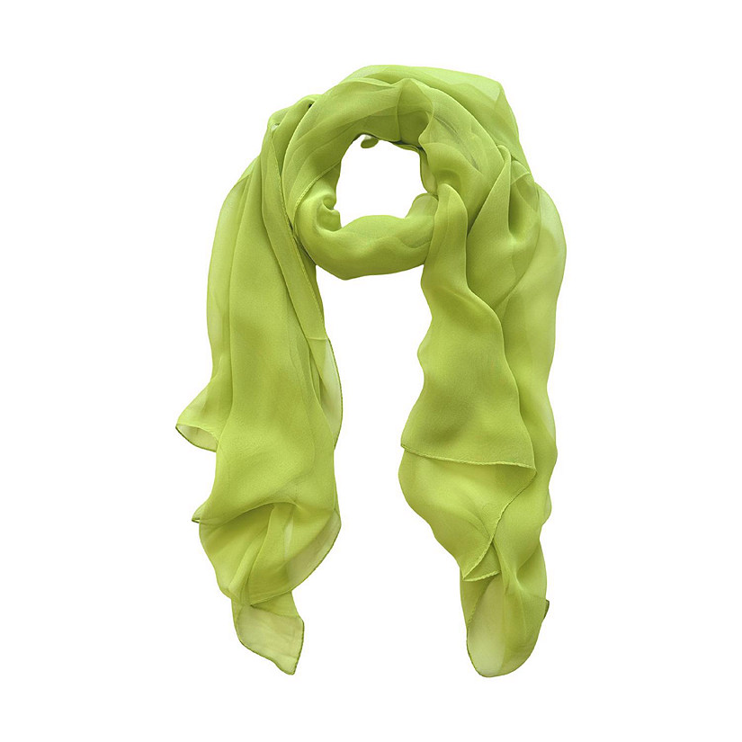 Wrapables Lightweight Sheer Solid Color Georgette Scarf, Apple Green Image