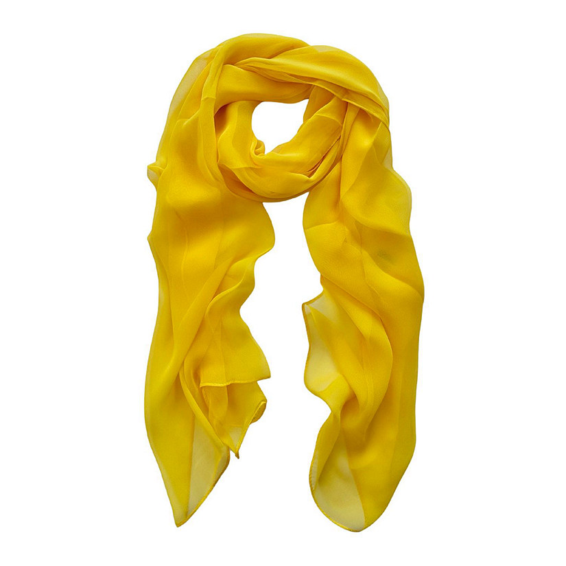 Wrapables Lightweight Sheer Solid Color Georgette Scarf, Yellow Image