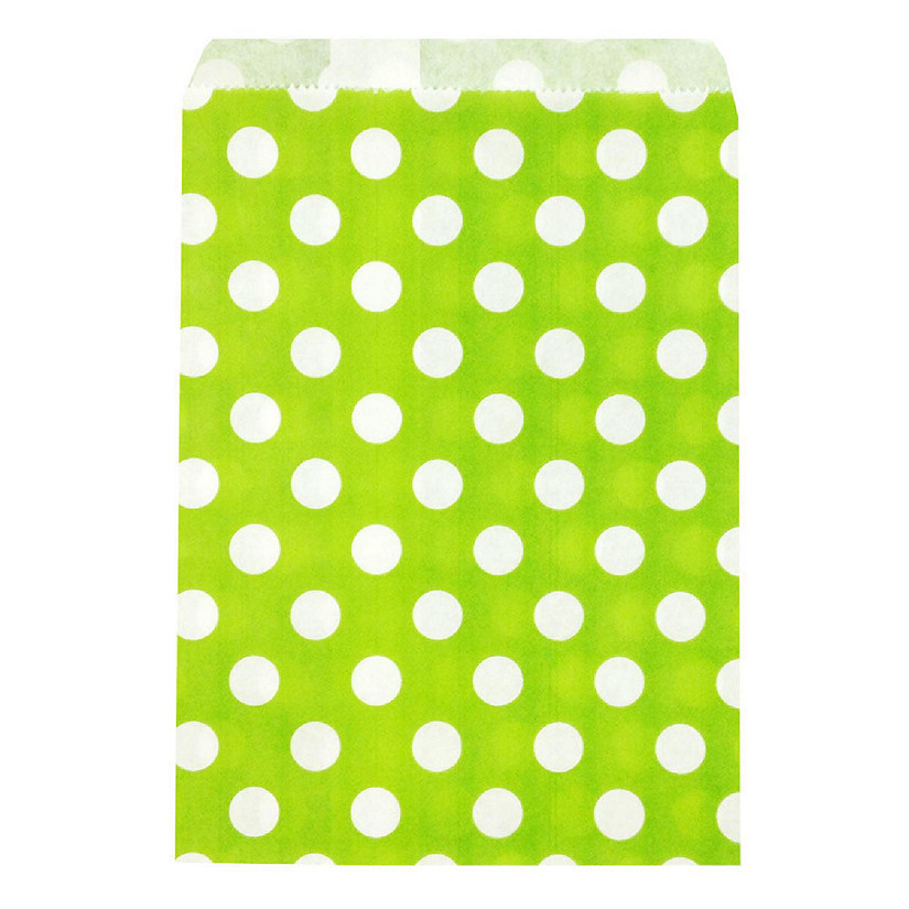 Wrapables Lime Green Polka Dot Favor Bags (Set of 25) Image