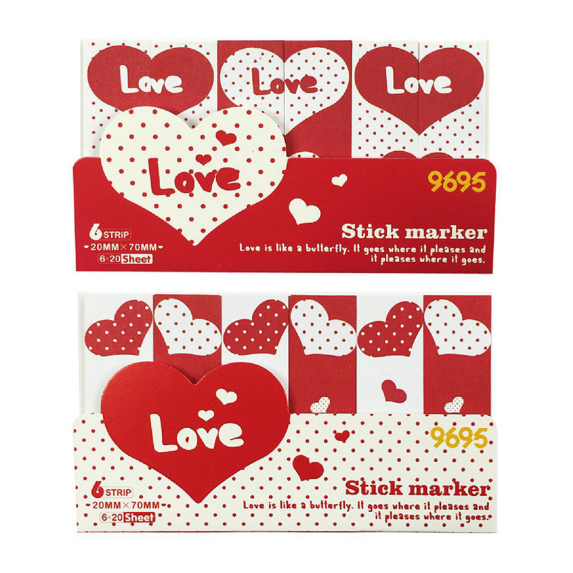 Wrapables Love Bookmark Flag Tab Sticky Notes (Set of 2) Image