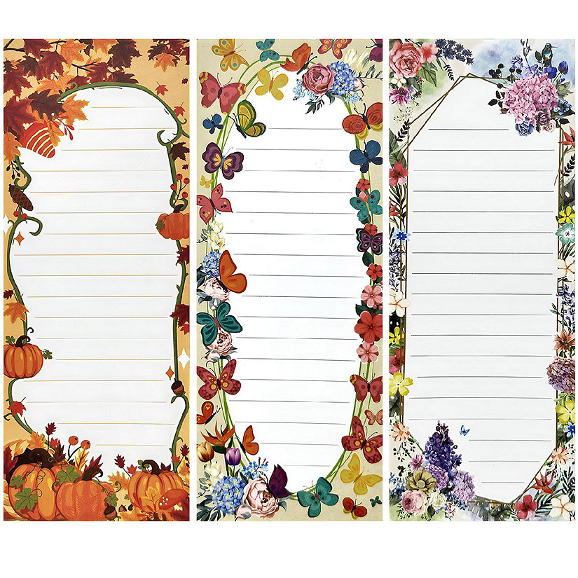 Wrapables Refrigerator Memo Notepads (Set Of 3), Floral