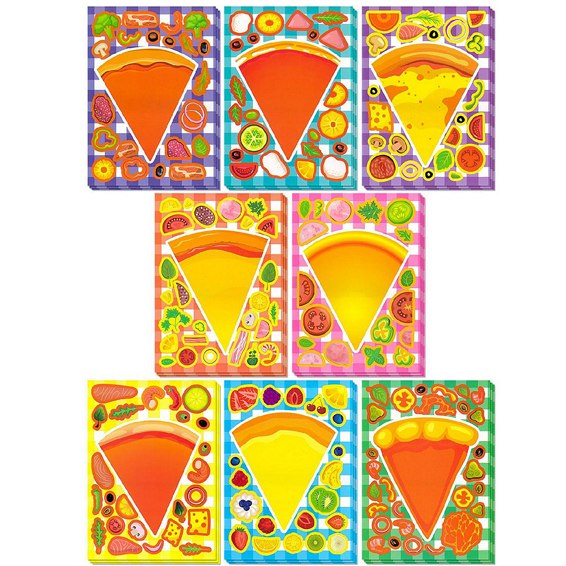 Wrapables Make a Face Stickers, DIY Make Your Own Stickers (24 Sheets), Pizza Image
