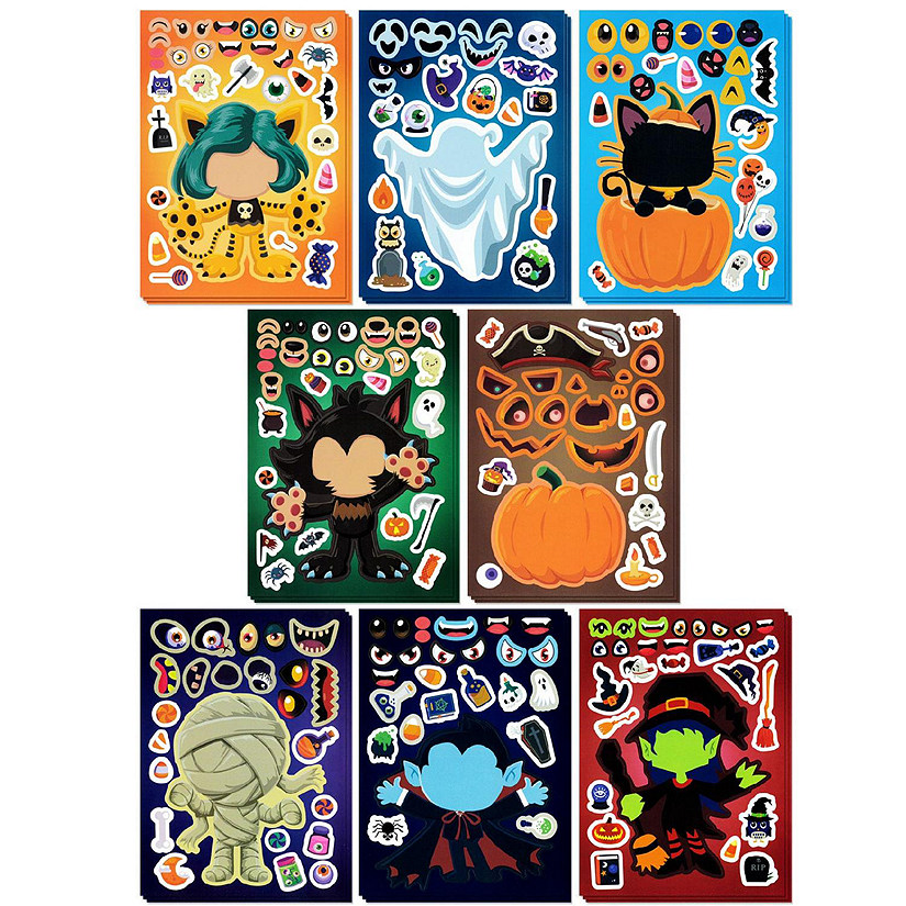 Wrapables Make Your Own Halloween Stickers, Make a Face 24 Sheets Image