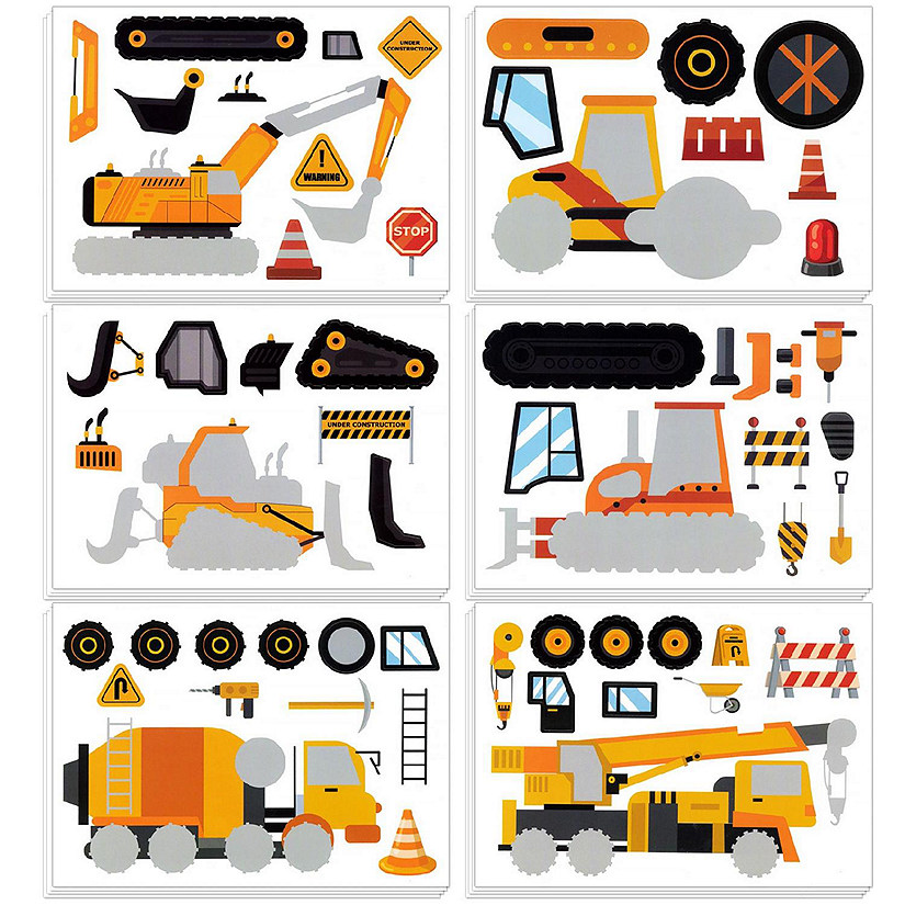 Wrapables Make Your Own Sticker Sheets, Diy Make A Face Stickers (24 Sheets), Construction Image