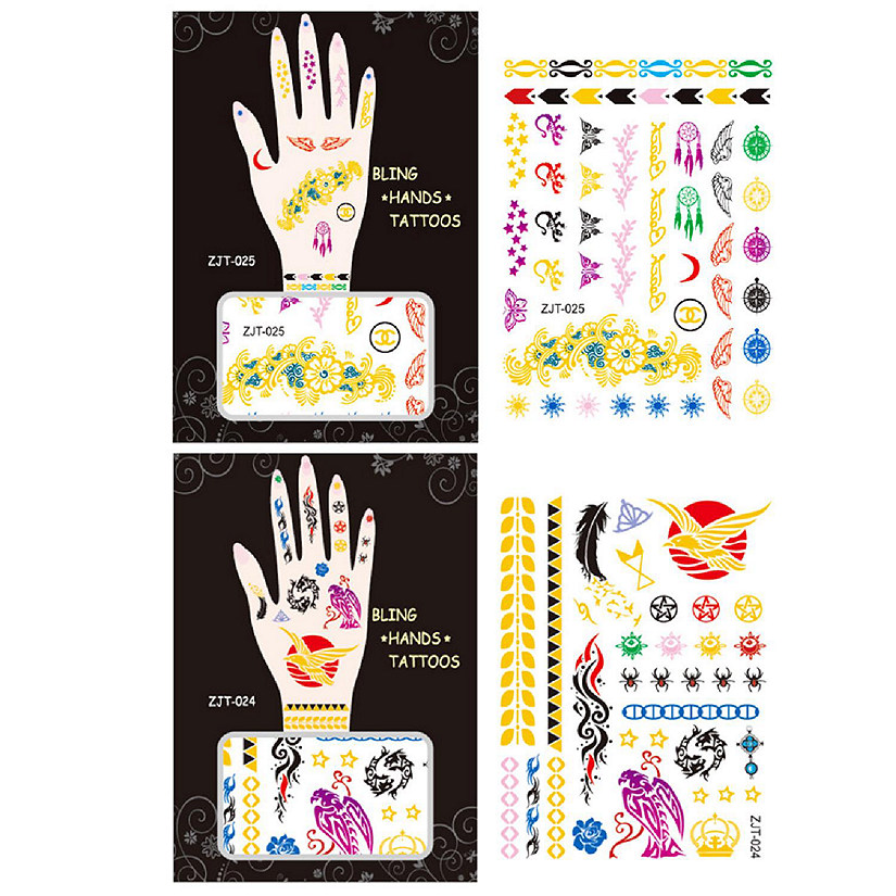 Wrapables Metallic Body Art Hand Tattoos, Adventurous Image