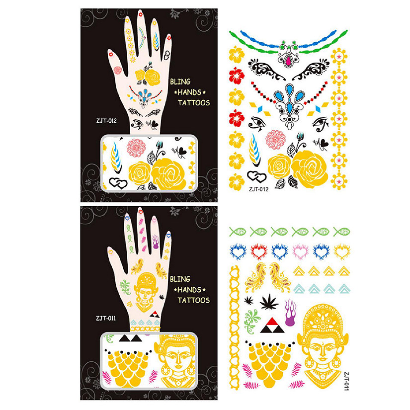 Wrapables Metallic Body Art Hand Tattoos, Exotic Image