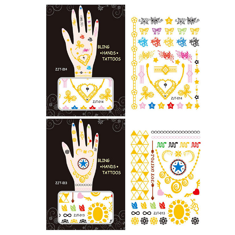 Wrapables Metallic Body Art Hand Tattoos, Loving You Image