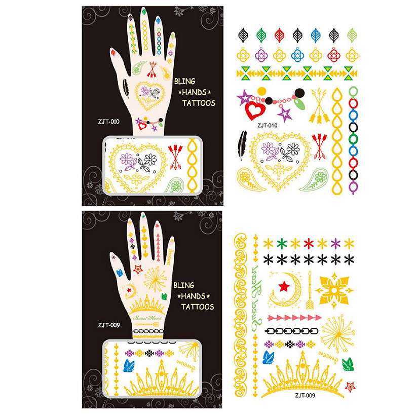 Wrapables Metallic Body Art Hand Tattoos, Sweet Heart Image