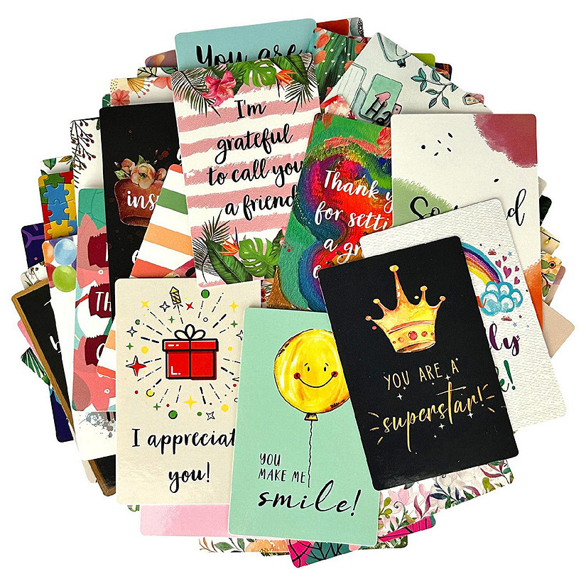 Wrapables Motivational Quote Cards, Inspirational Encouragement Affirmation Cards (72pcs) Image