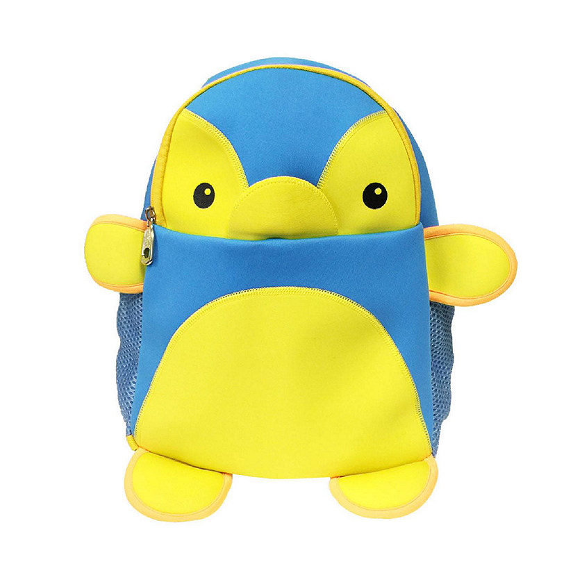 Wrapables Neoprene Fun Pals Backpack for Toddlers, Blue and Yellow Penguin Image