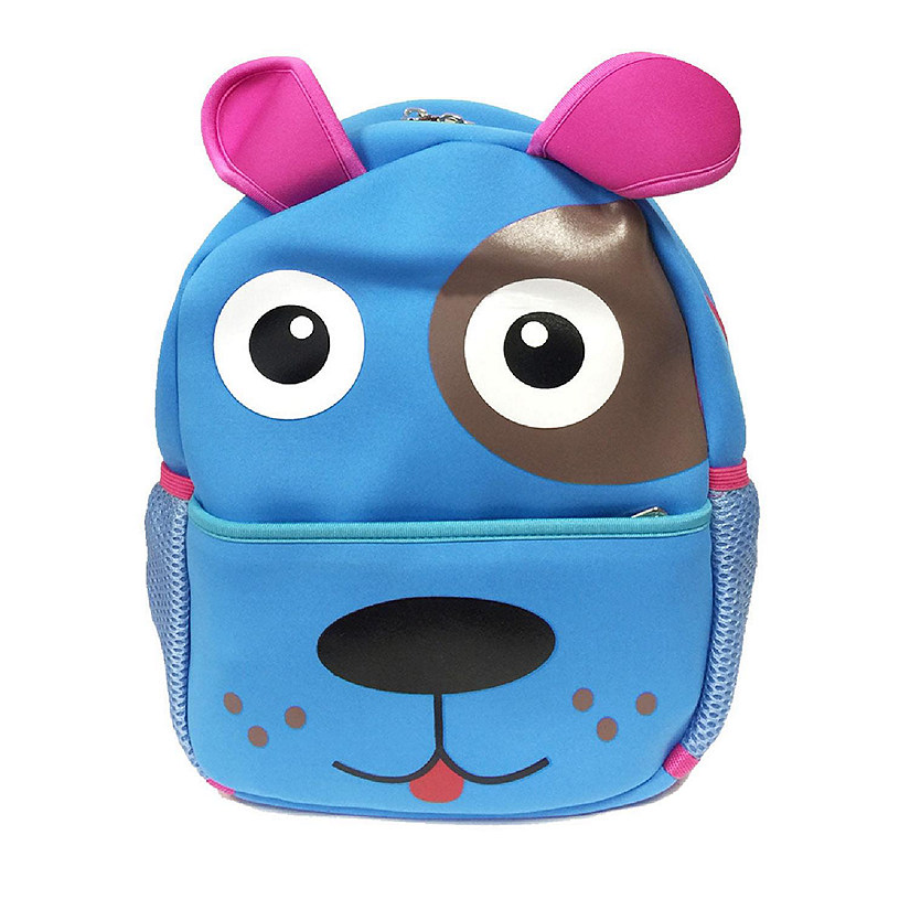 Wrapables Neoprene Fun Pals Backpack for Toddlers, Light Blue Dog Image